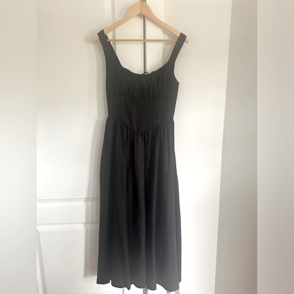NWT Reformation Balia Linen Midi Dress in Black | size 4 - Picture 7 of 13
